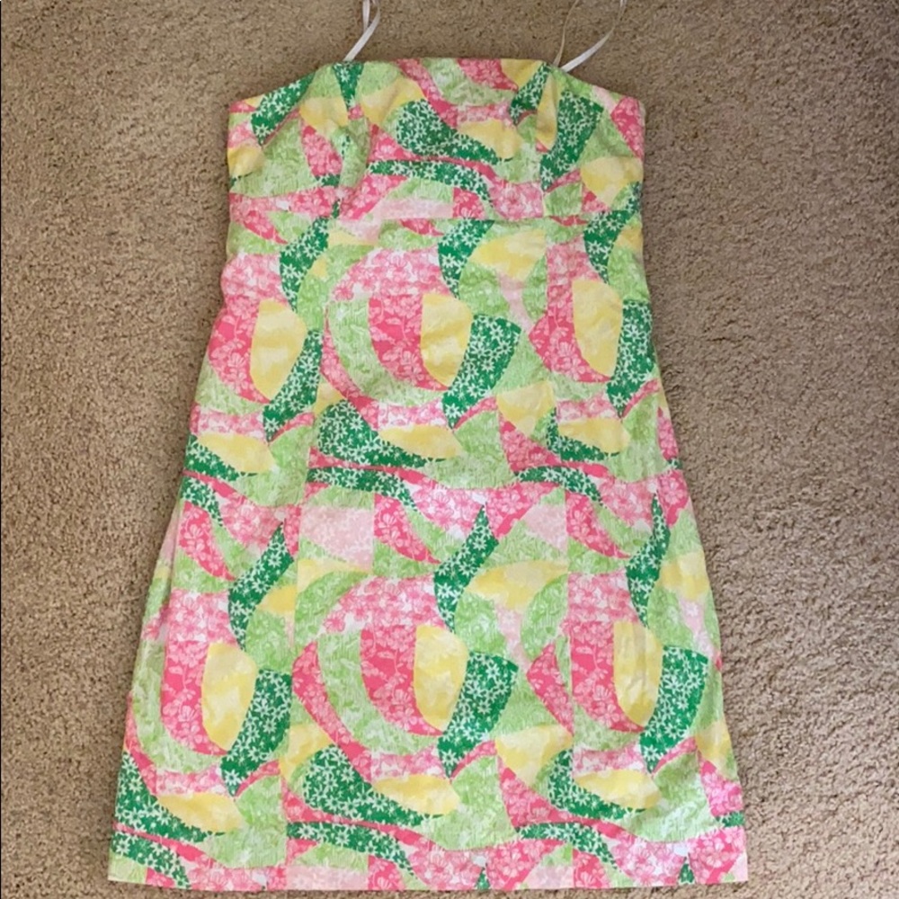 Lilly Pulitzer tie-back strapless mini dress